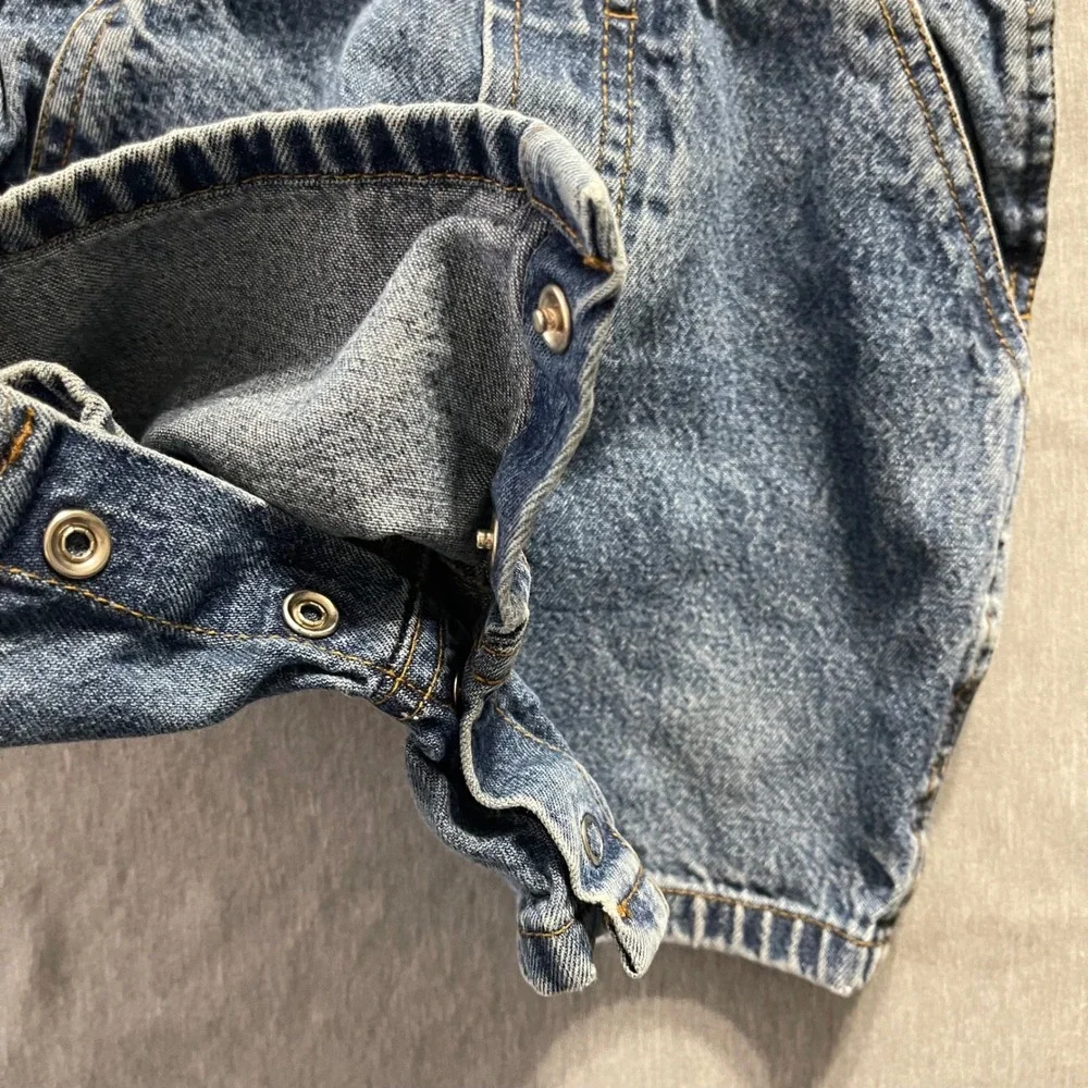 Route 66 Lil 66‎ Denim Overalls Kids 12M Blue Vintage 90s Snap Inseam